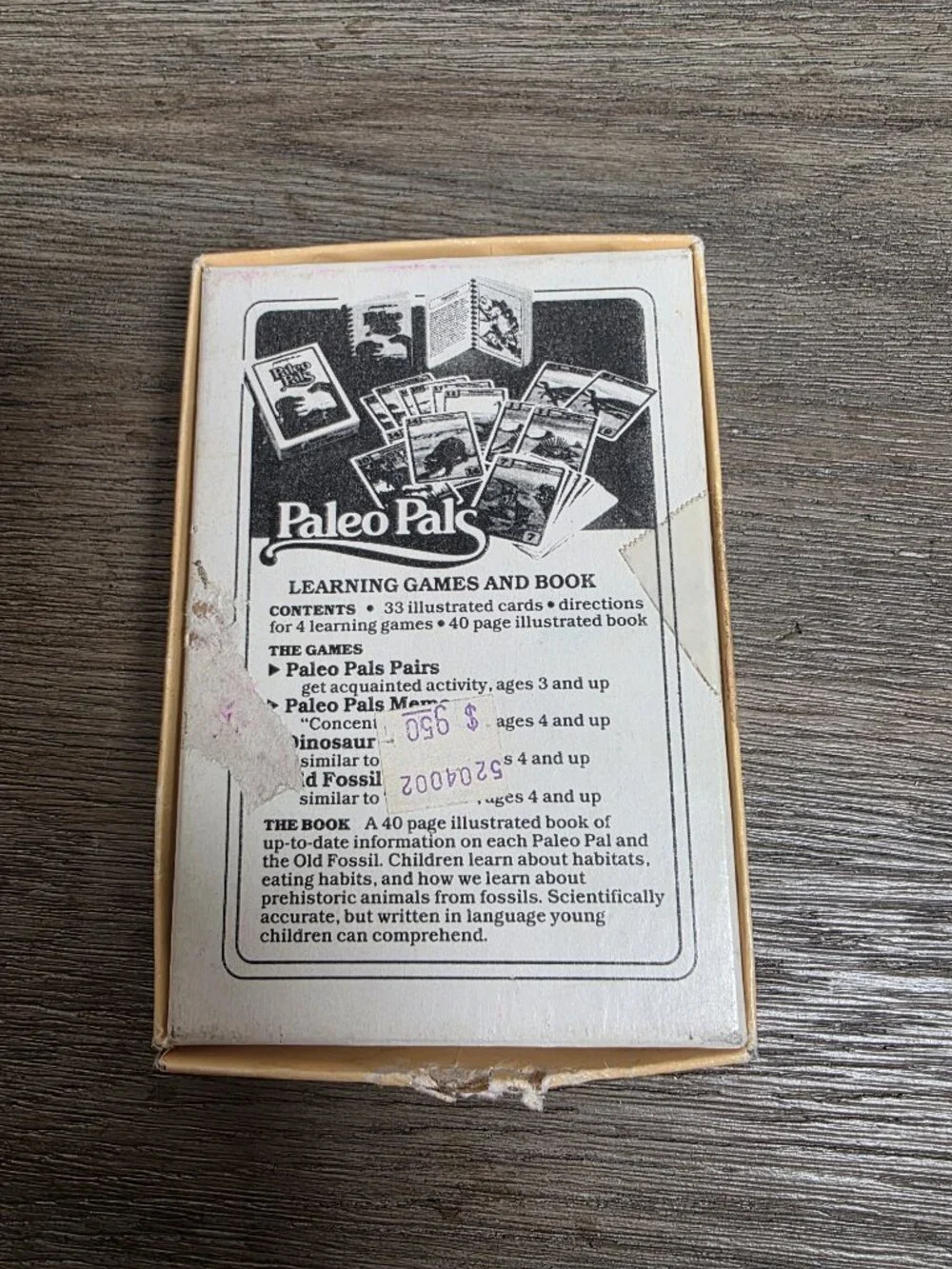 Paleo Pals Card Game by Aristoplay Vintage 1987 Dinosaur Children's Educational